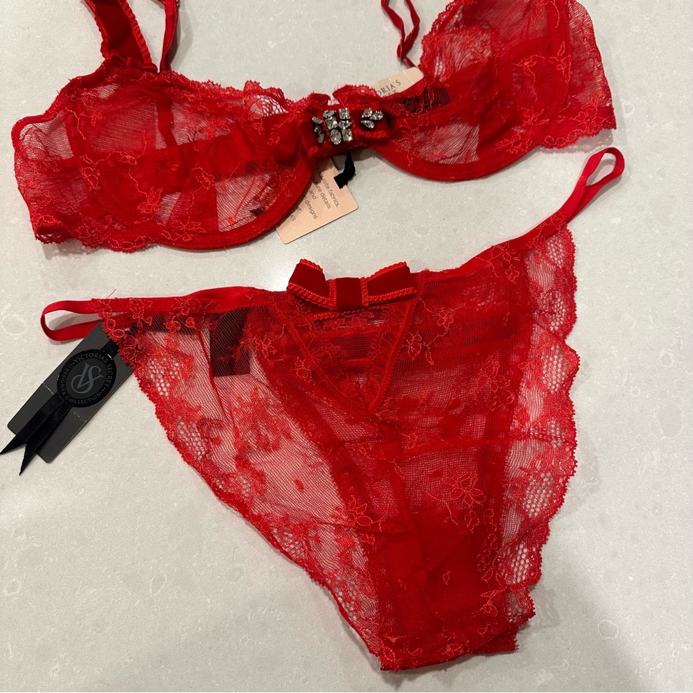Victoria's Secret Designer Fashion Show 2013 Swarovski Crystal Red Bra & Panty - Picture 12 of 14